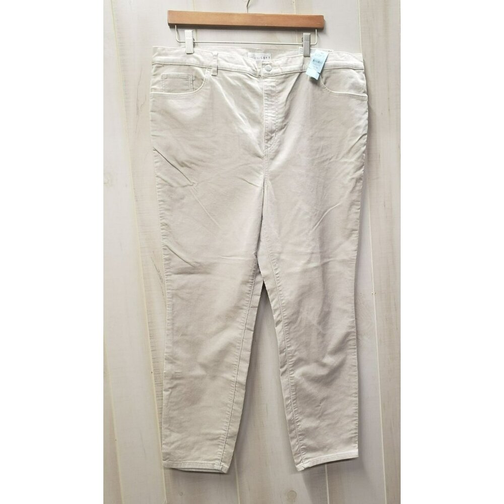 Loft High Waist Skinny Pants Size 34/18 Petite Corduroy Regular Fit Beige
